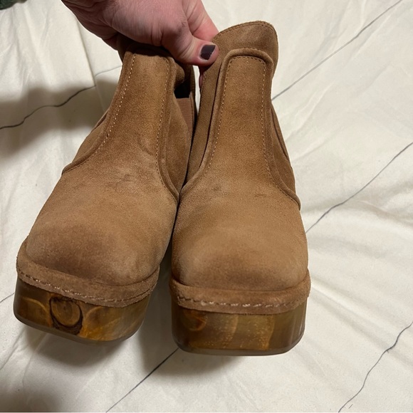 Matisse Jolie Tobacco Suede Clog Bootie Wooden Sole Leather Boots NIB 9 - Picture 5 of 13